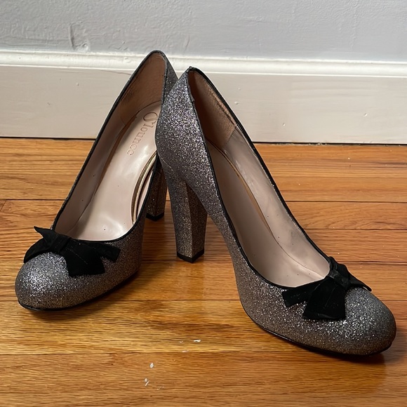 Flounce silver glitter party shoes - Picture 1 of 7